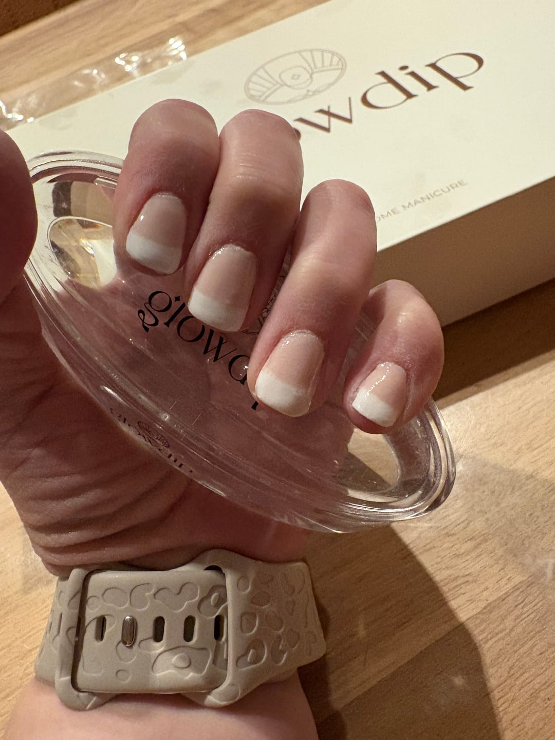 Customer photo review of Crystal White Dipping Powder