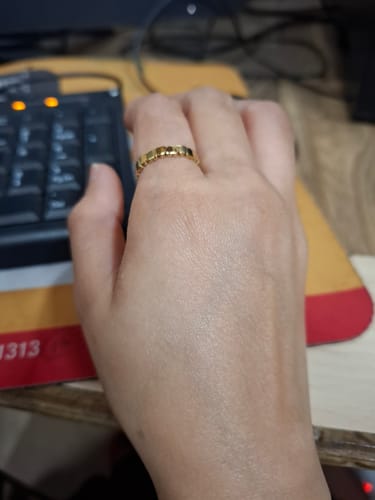 Customer photo review of Golden Petal Stack Ring