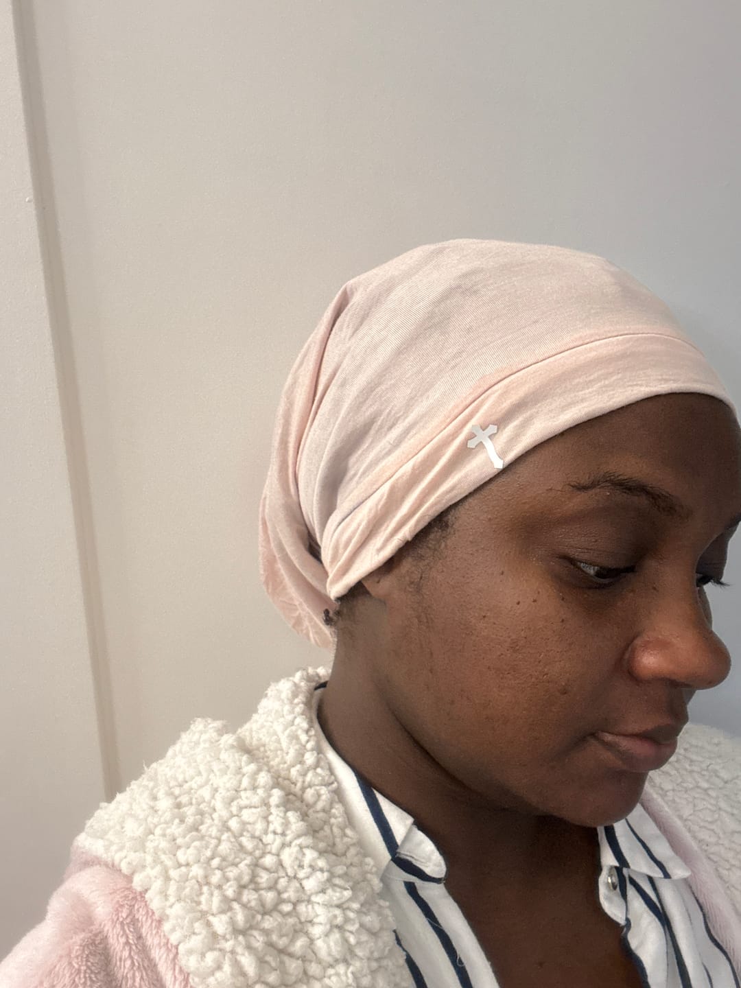 Customer photo review of Pink Loc Sock (satin-lined)