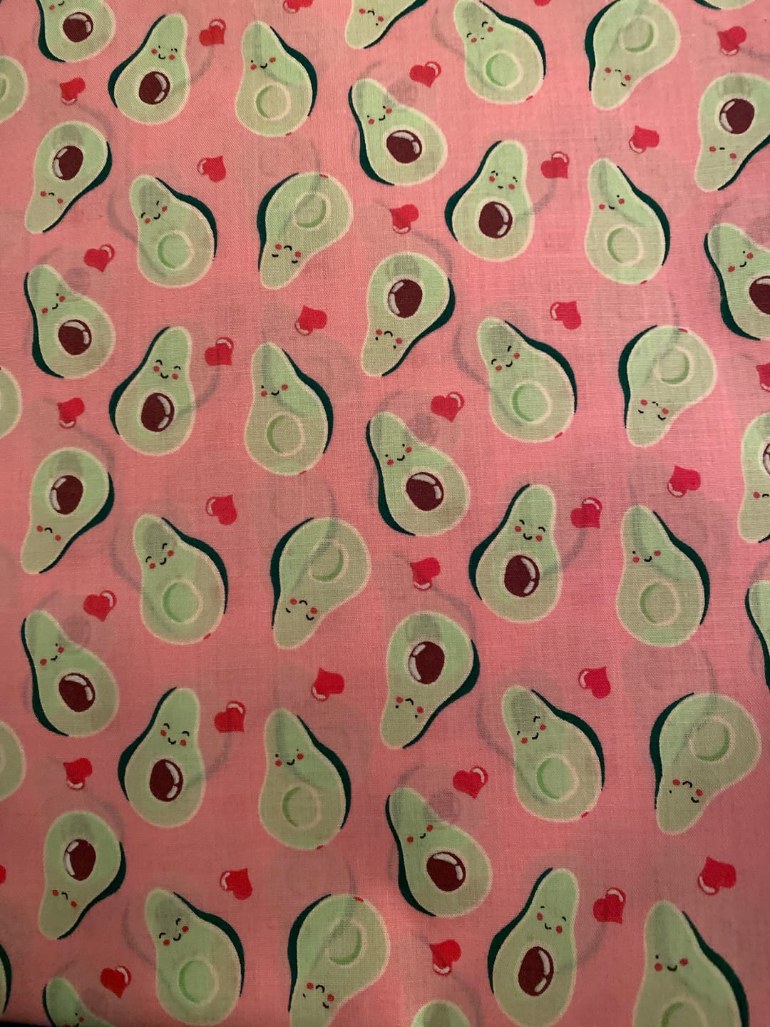 Customer photo review of Avocado Hearts Polycotton Fabric