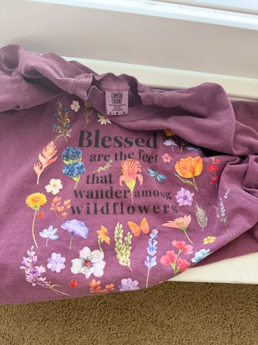 Customer photo review of Wander Among Wildflowers Premium Tee