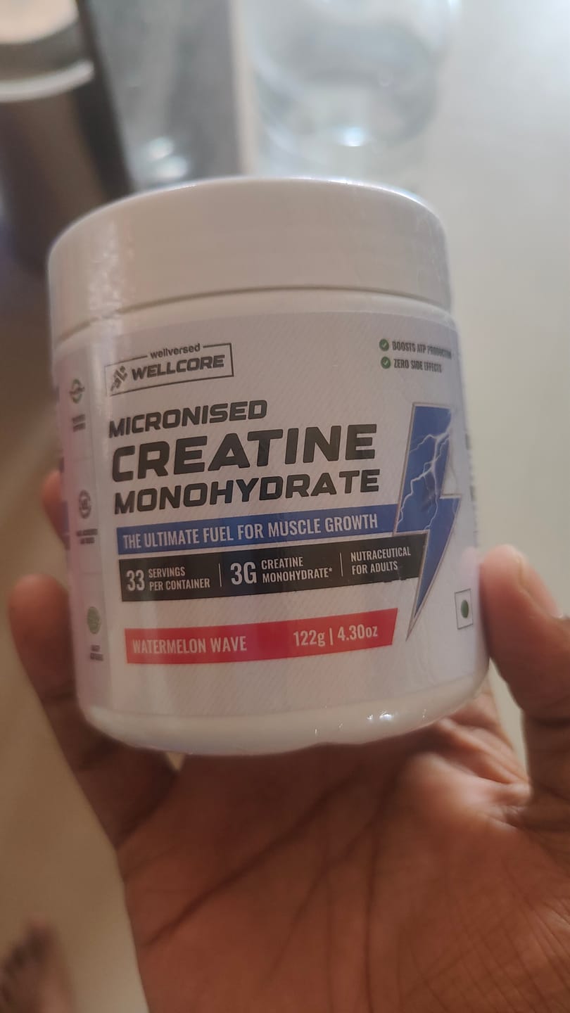 Customer photo review of Wellcore - Pure Micronised Creatine Monohydrate | Watermelon Wave (122g, 33 servings)