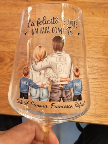 Customer photo review of Ogni giorno – Calice da vino personalizzato per la festa del papà e festa della mamma