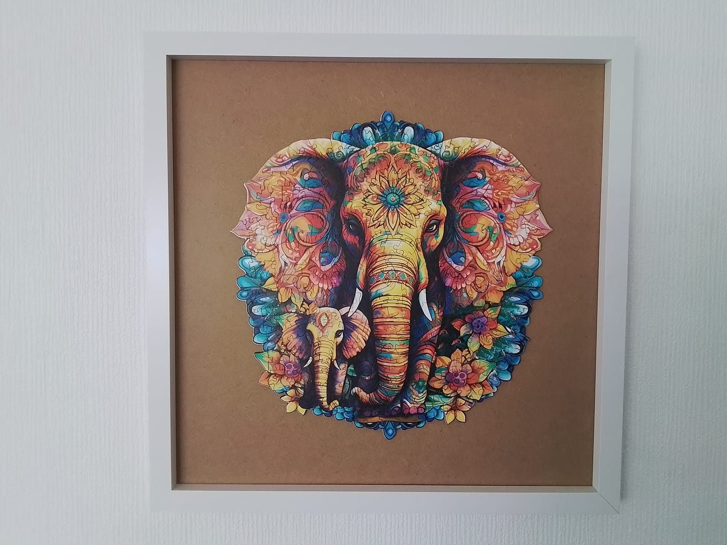 Customer photo review of Mandala Parent-Child Elephant Wooden Jigsaw Puzzle