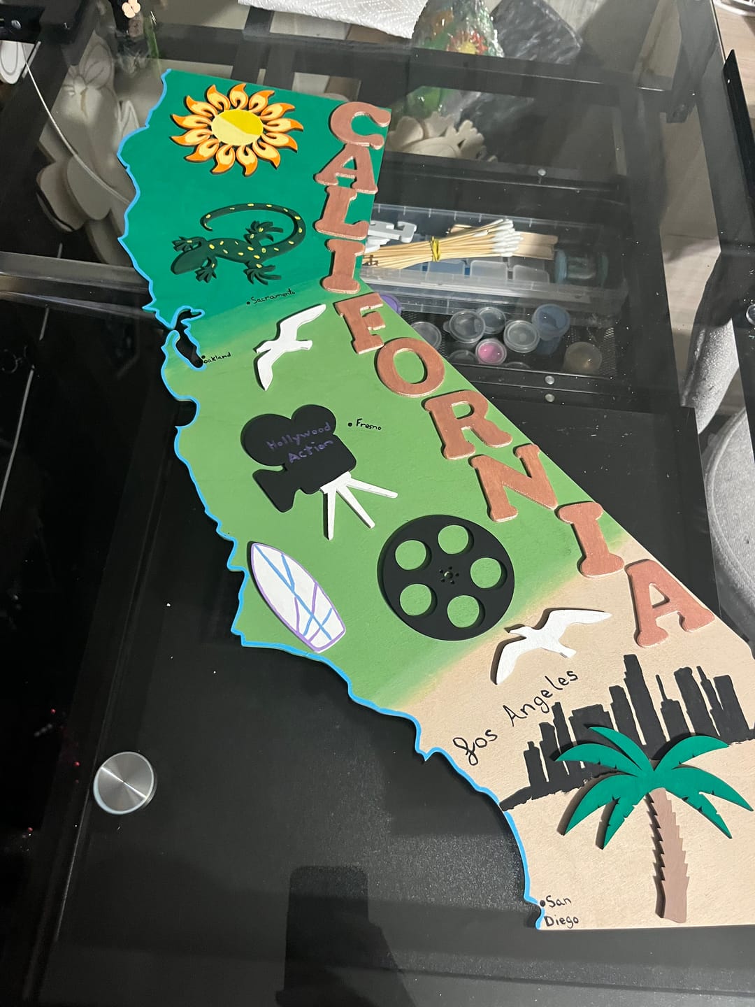 Customer photo review of Unfinished Wood Radiant Sun Silhouette | Summer | Celestial | Craft Cutout | up to 46"
