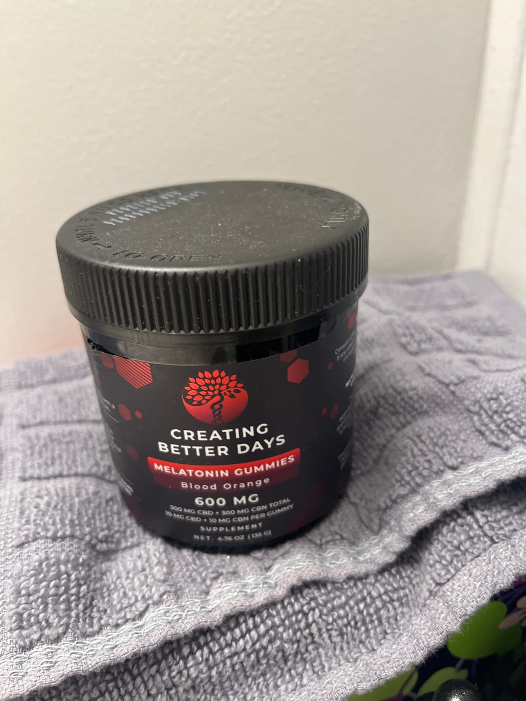 Customer photo review of Blood Orange Melatonin CBD + CBN Gummies 600 MG