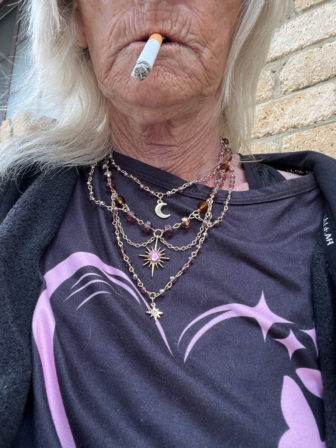 Customer photo review of Moon-Star Amethyst Multi-Layer Choker (Light Retro Mystical Style)