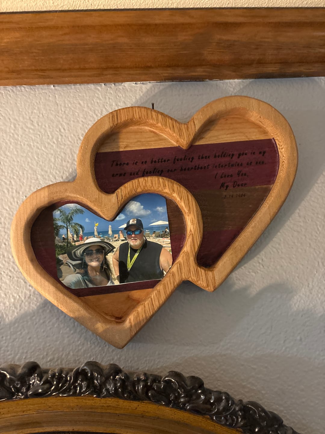 Customer photo review of 10.4x8.2" Nested Double Heart Tray 08 Acrylic Router Template