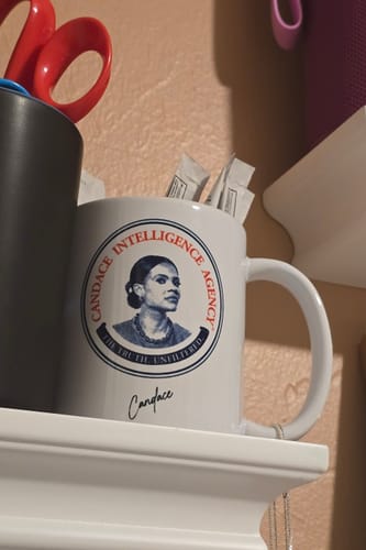 Customer photo review of Candace Intelligence Agency Mug