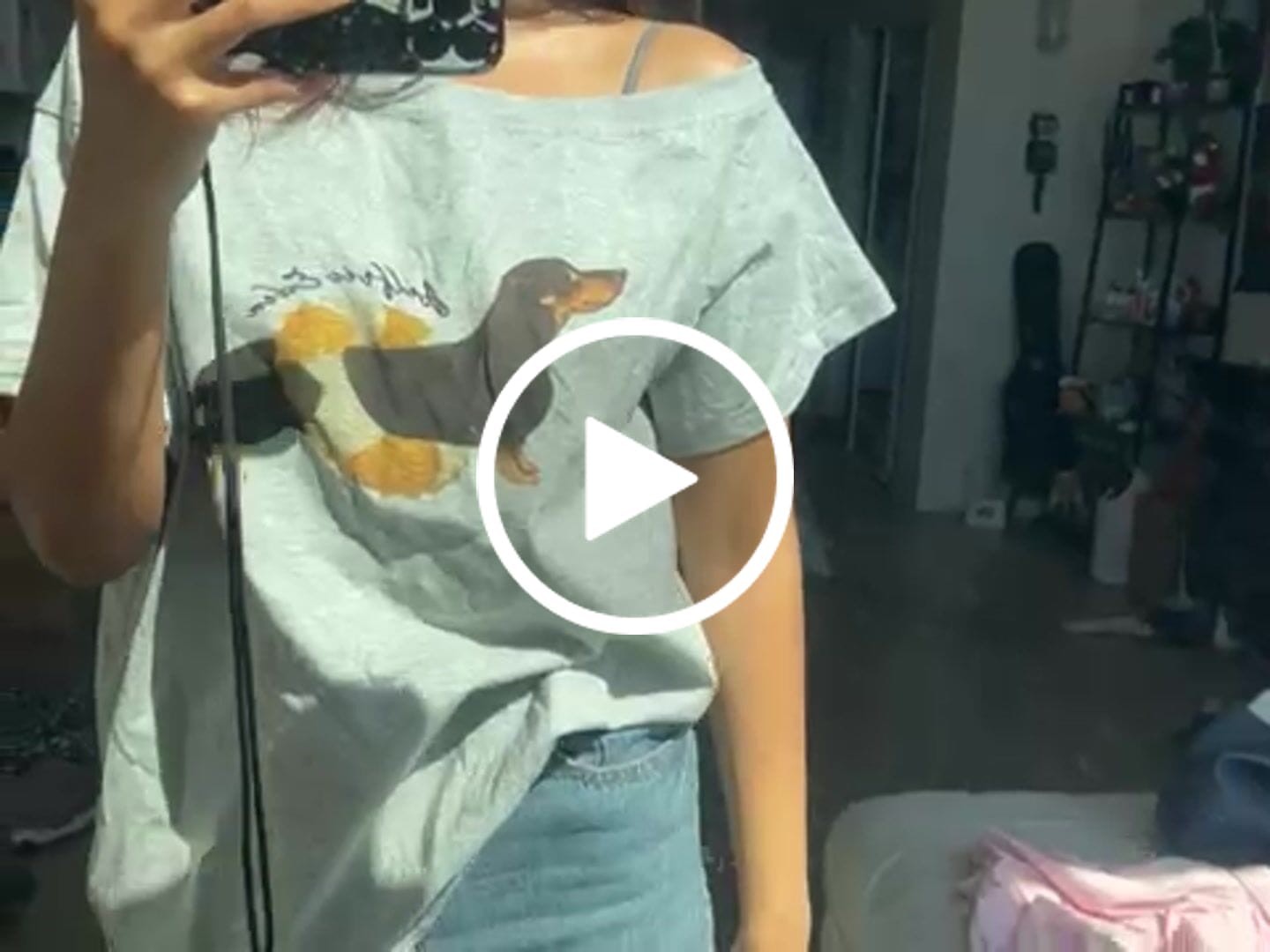 Customer video review of Aelfric Eden Dachshund Off-The-Shoulder Tee