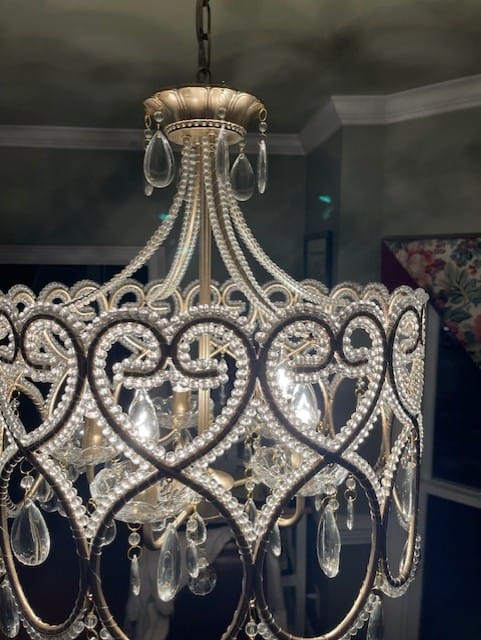 Customer photo review of French Antique 5-Light Crystal Accents Drum Chandelier