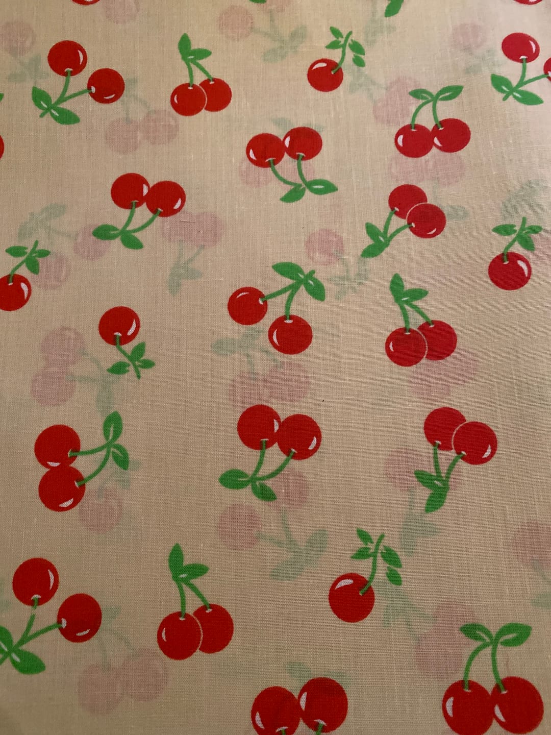 Customer photo review of Cherries and Leaves Polycotton Fabric
