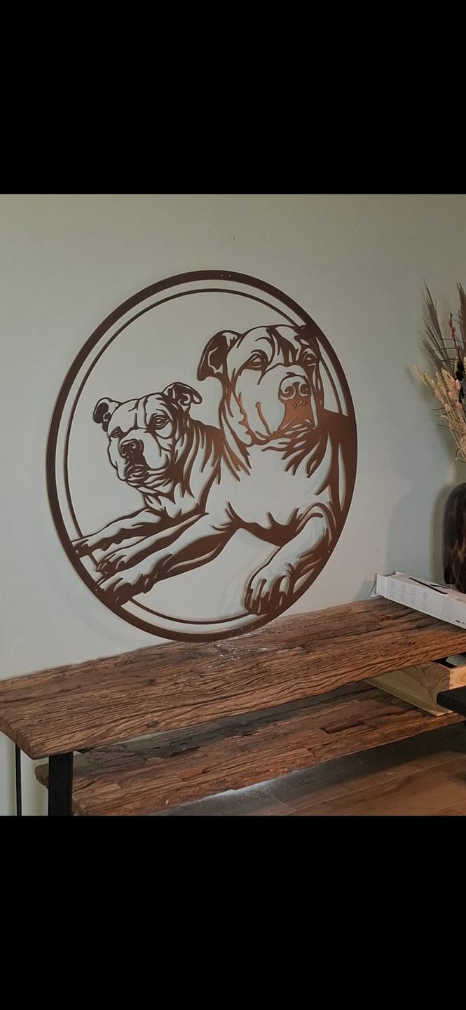 Customer photo review of Custom Dog Portrait Metal Sign