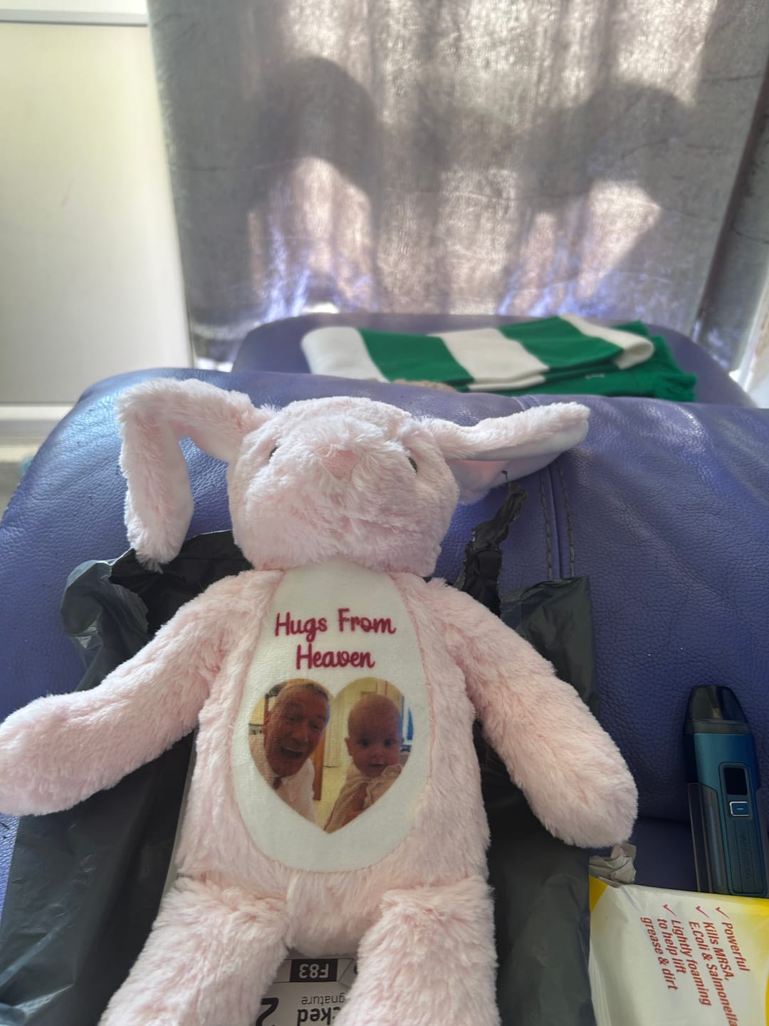 Customer photo review of A Cuddle from Heaven Personalised Photo Teddy Bear