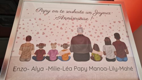 Customer photo review of Affiche Personnalisée - Papy et petits-enfants
