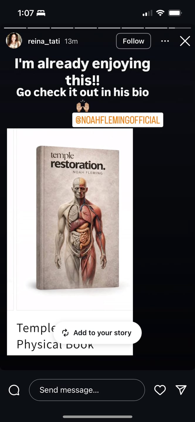 Customer photo review of Temple Restoration Ebook