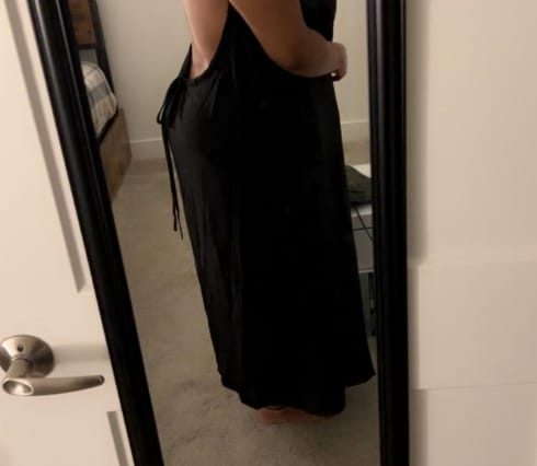 Customer photo review of Backless Maxi Dress