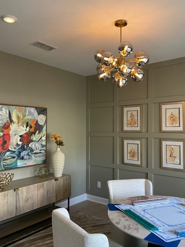 Customer photo review of Glam Dark Pearl Sputnik Smoked Glass Bubble Chandelier Light Fixture