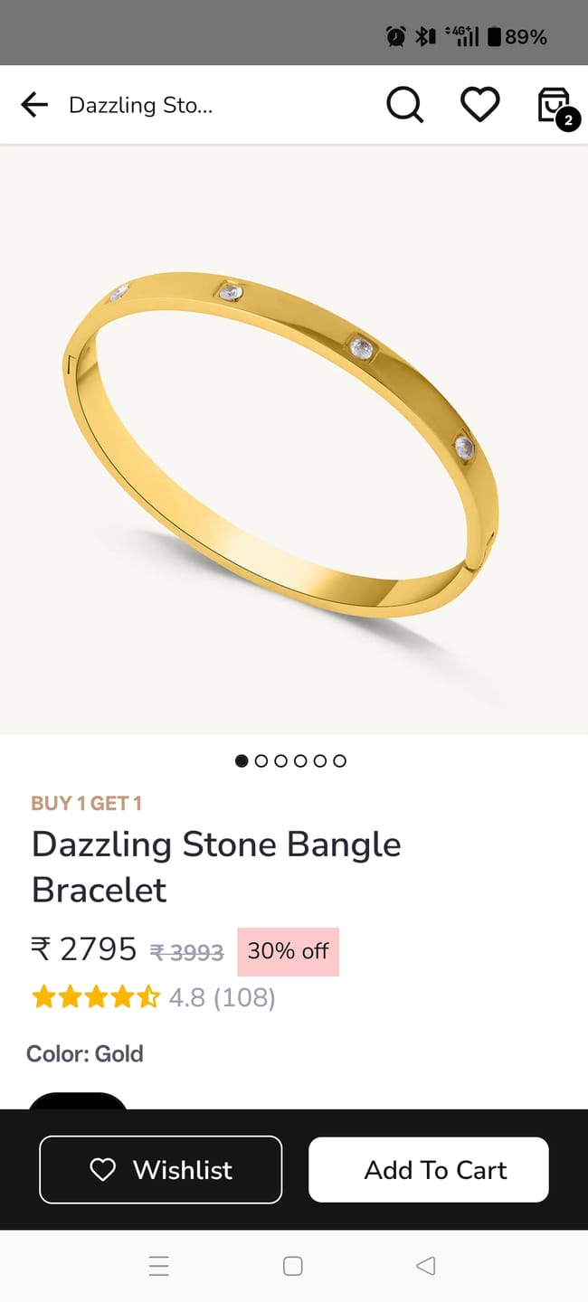 Customer photo review of Dazzling Stone Bangle Bracelet
