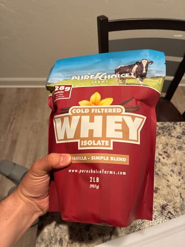 Customer photo review of Whey Protein Isolate with Organic Vanilla