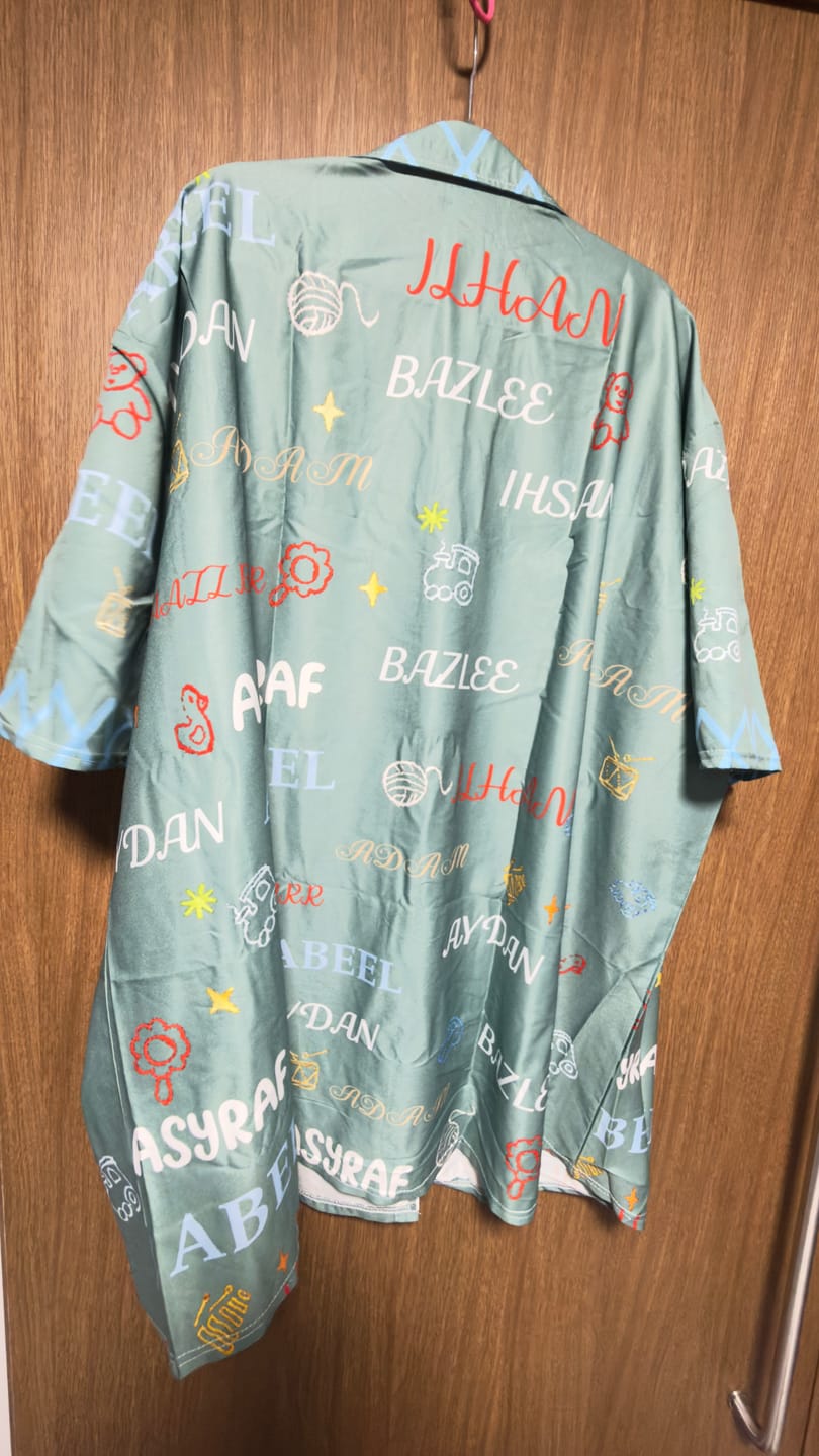 Customer photo review of This Grandpa Belongs To Word Art - Personalized Hawaiian Shirt