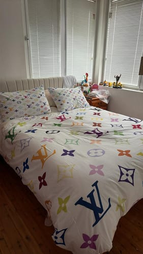 Customer photo review of Colorful Monogram Louis Vuitton bed set