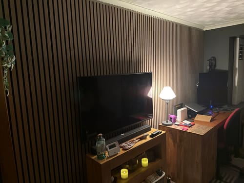 Customer photo review of Acoustic Slat Wall Panel - Walnut