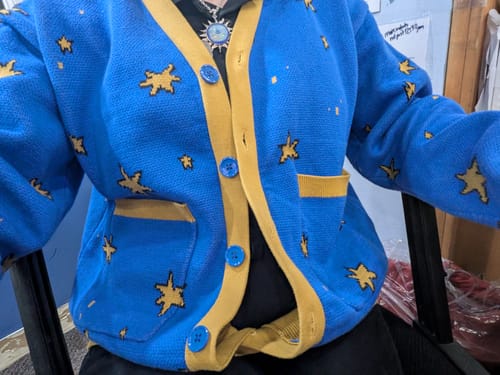Customer photo review of Celestial Frog Cardigan