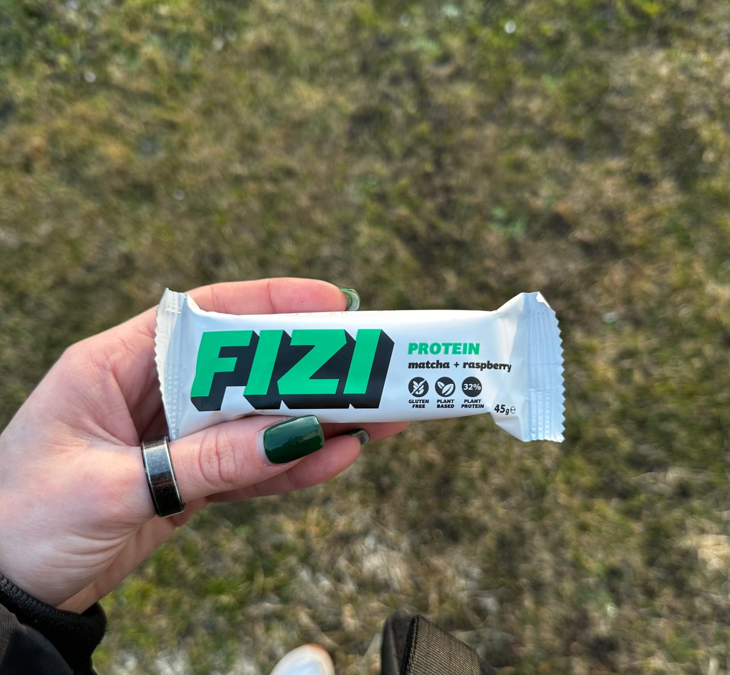 Customer photo review of Matcha + Raspberry