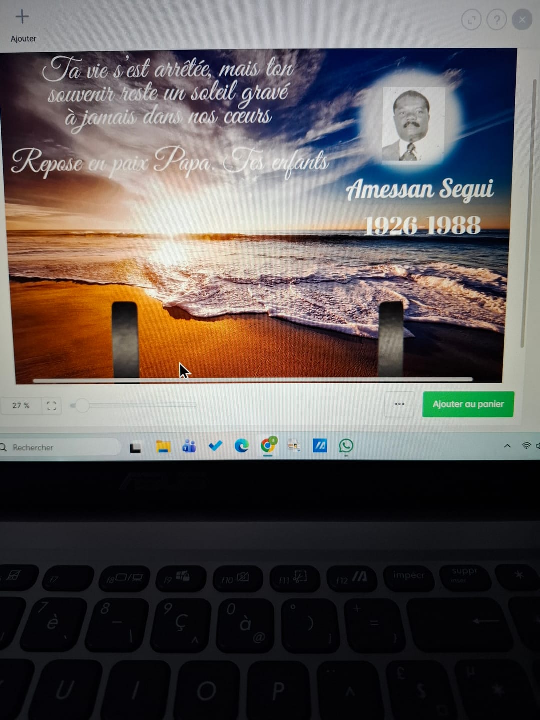 Customer photo review of Plaque Funéraire Bord de Mer