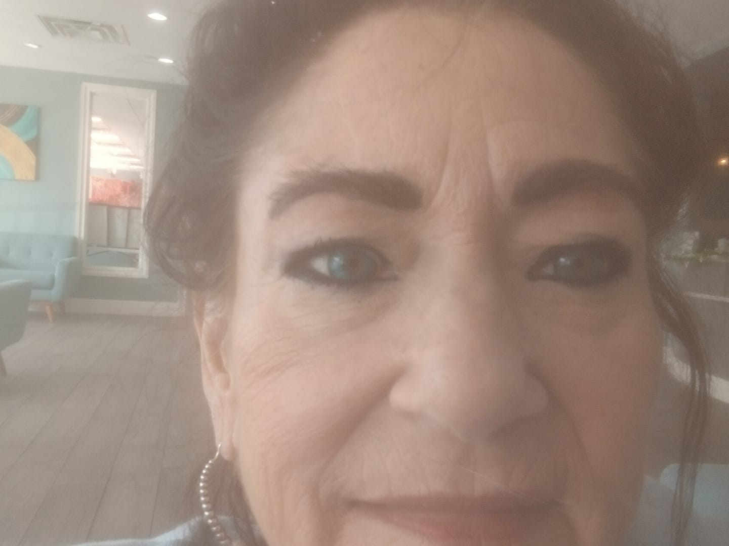 Customer photo review of Vega tricolor Blue Prescription Colored Contact Lenses