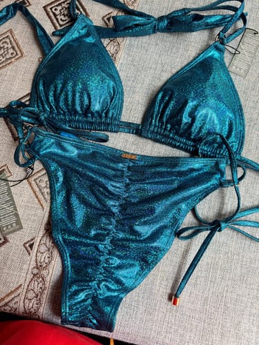 Customer photo review of EDEN SCRUNCH BOTTOM - GLITTER AQUA
