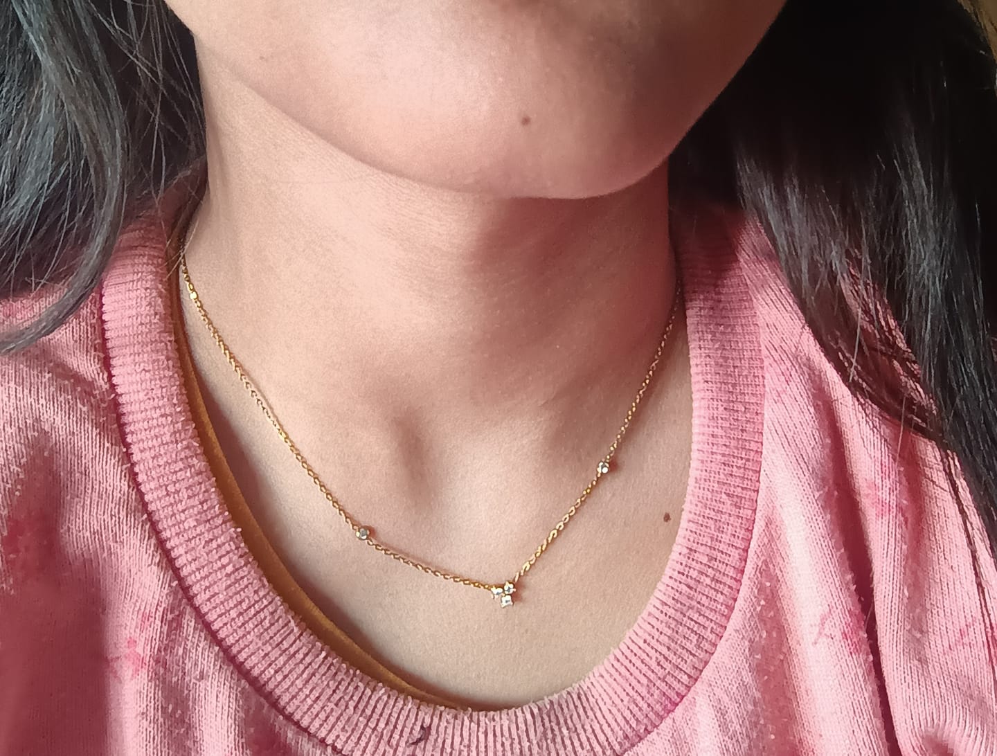 Customer photo review of Trio of Twinkle Necklace