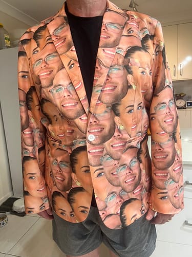 Customer photo review of Custom Photo All Faces Men's Party Costumes-Theme Party 2 or 3pcs Suit set-Blazer Pants & Vest