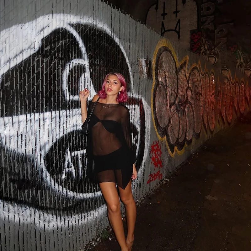 Customer photo review of Zennie See-Through Long Sleeve Top