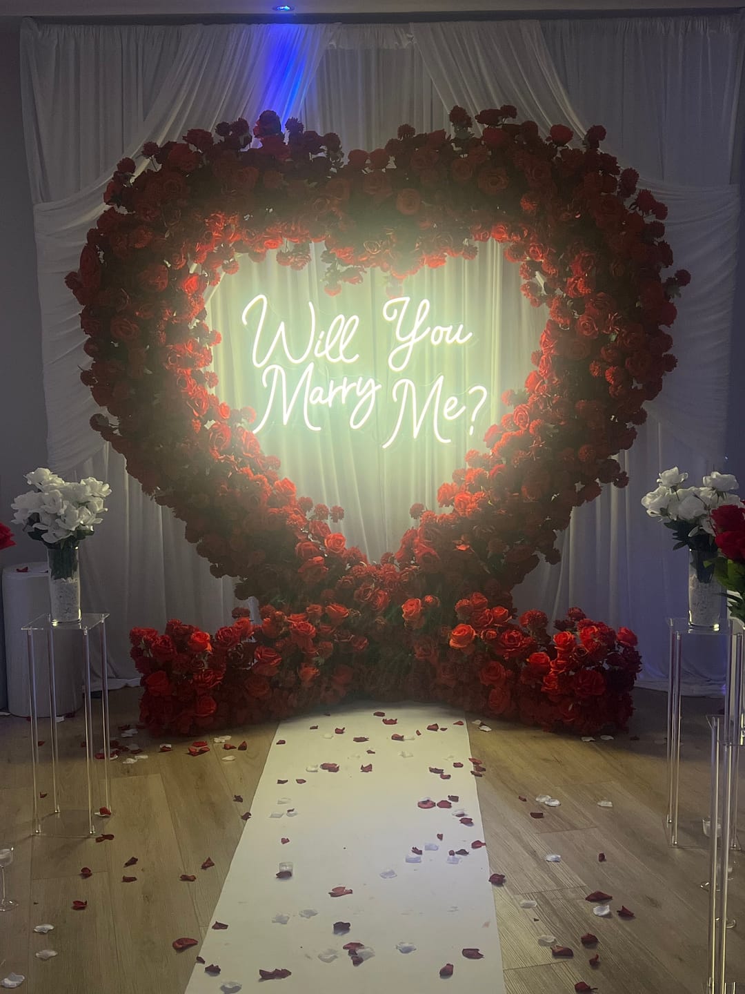Customer photo review of AliFlowers 5D Red Rose Heart Arch for Proposal & Wedding Backdrop ALFAH004