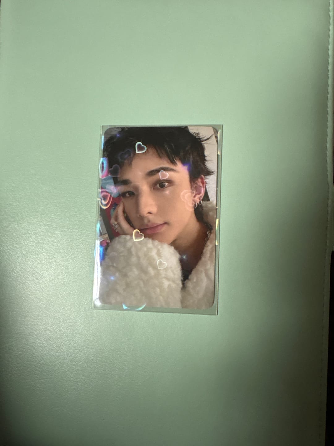 Customer photo review of PREMIUM HOLOGRAPHIC PHOTOCARD SLEEVES - HEART VERSION