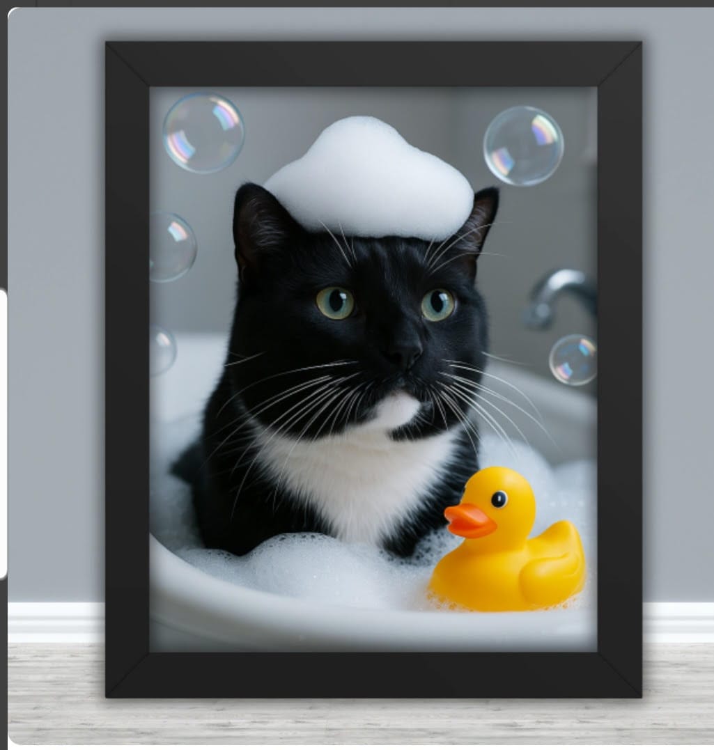 Customer photo review of Bath Time - Personalized Poster