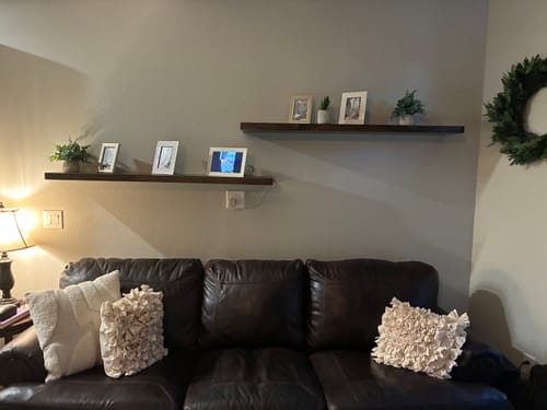 Customer photo review of Rustic Floating Shelves