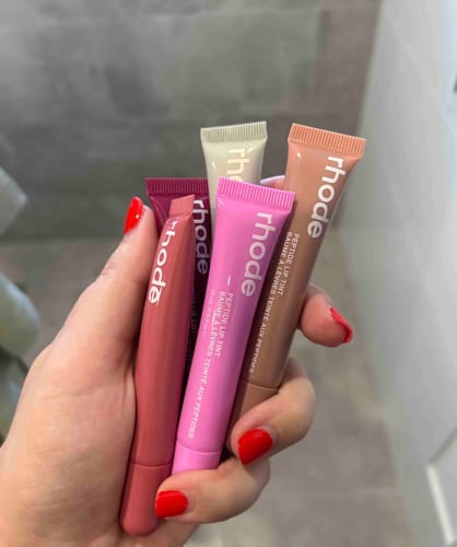 Customer photo review of Rhode Peptide Lip Tint Peach Pit