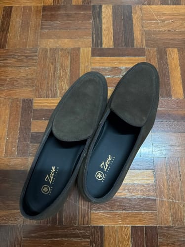 Customer photo review of Belgian Loafer - Brown Suede Leather