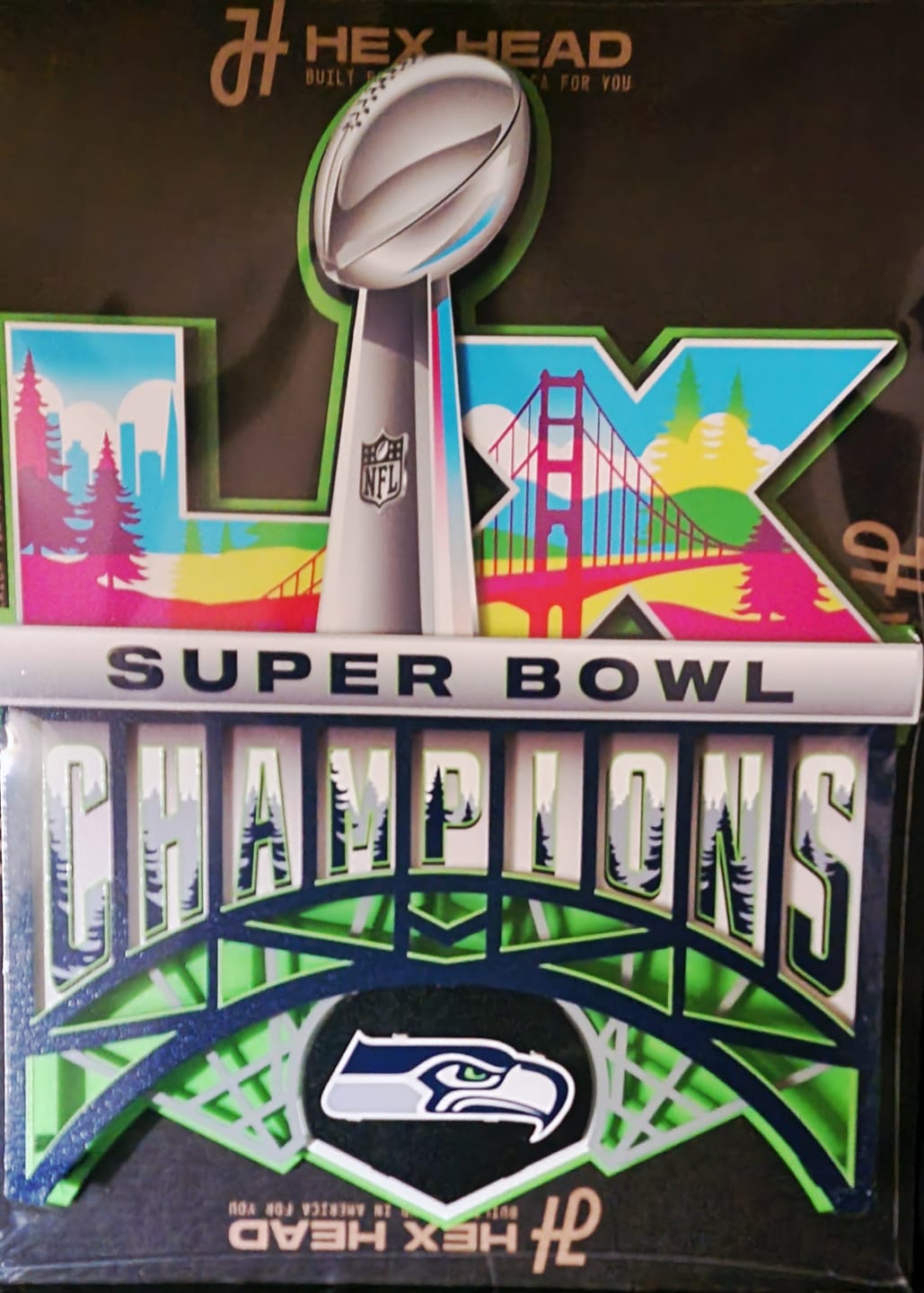 Customer photo review of Seattle Seahawks Super Bowl LX CHAMPIONS! 3D Metal Wall Art