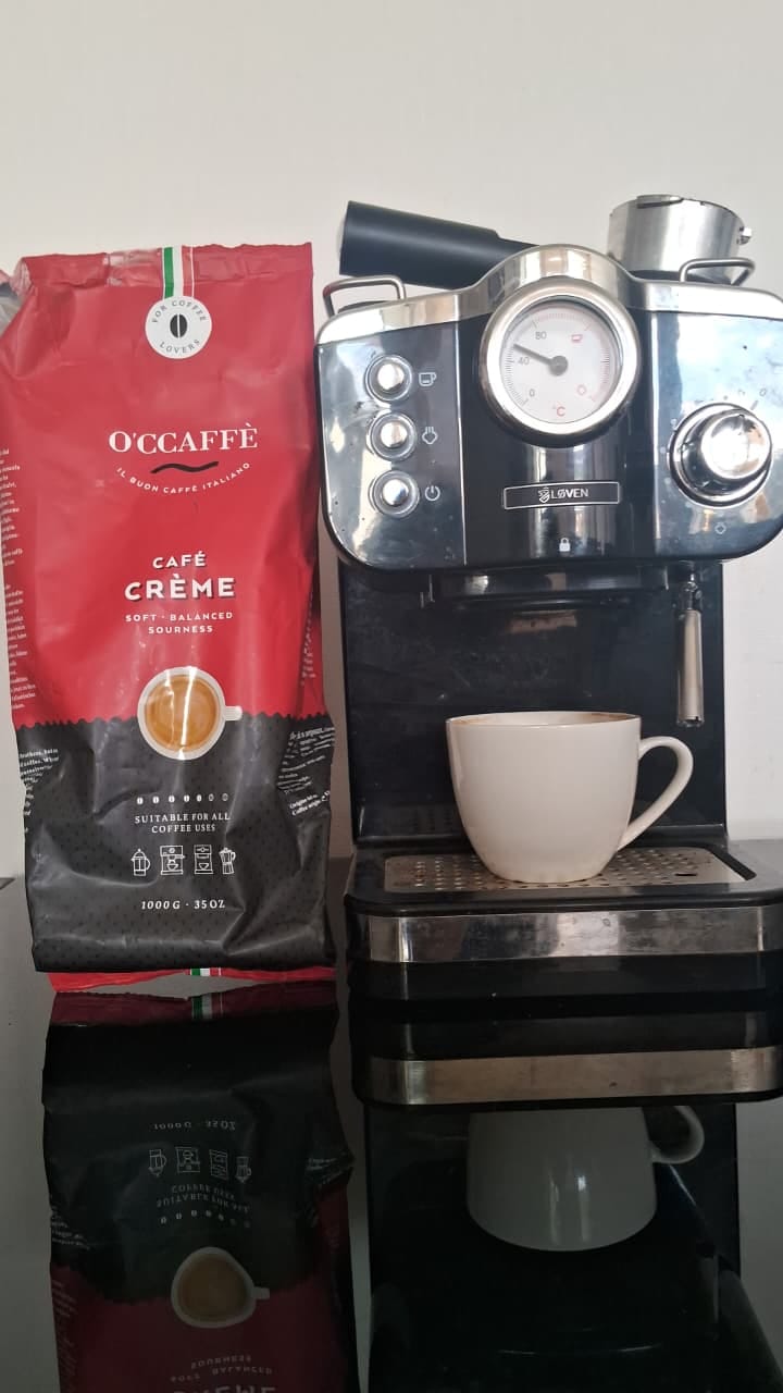 Customer photo review of Occaffe Grano Espresso Creme Rojo 1kg