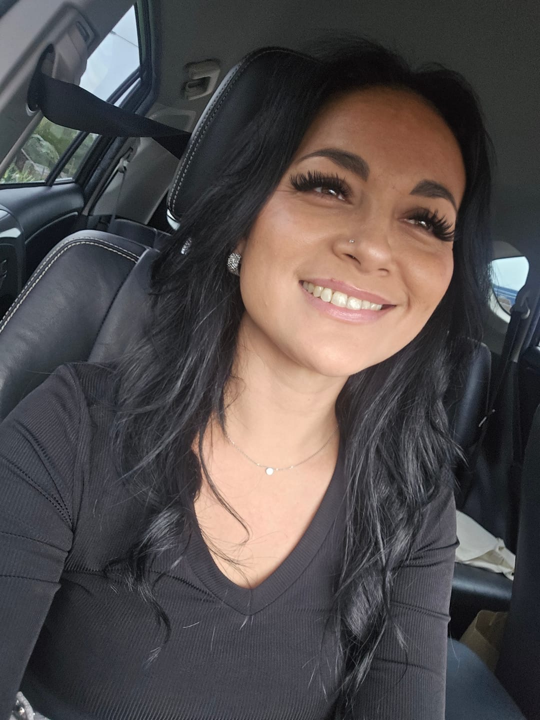 Customer photo review of Initial Letter Dot Necklace