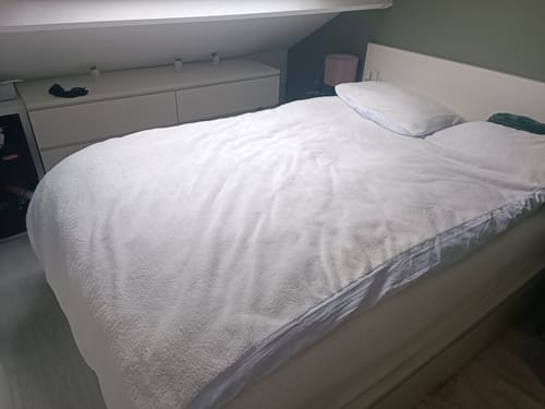 Customer photo review of Kissenbezüge Teddy Clouds Weiß 60×70 cm – 2er-Pack
