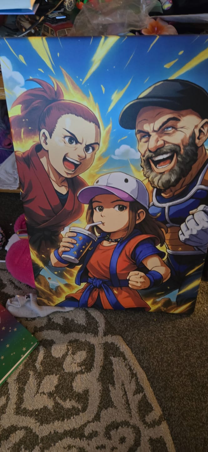 Customer photo review of Personalized Canvas - Portrait in Dragon Ball style