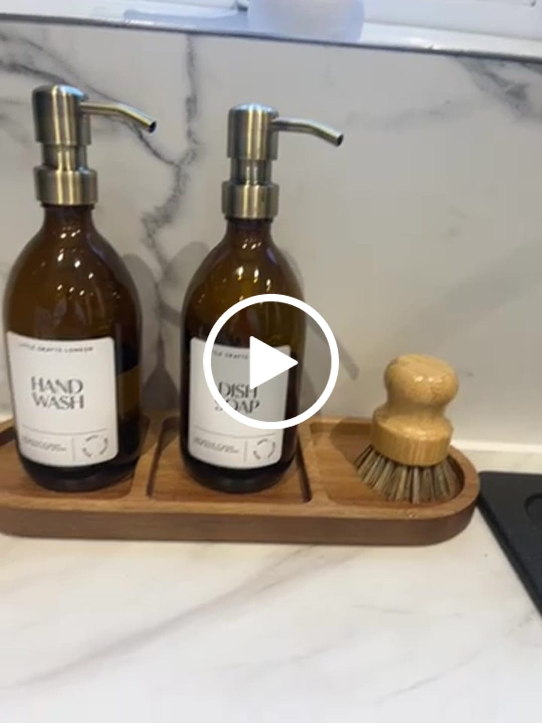 Customer video review of Set of 2 Amber Glass Bottles 500 ML Long tray & Dish Brush