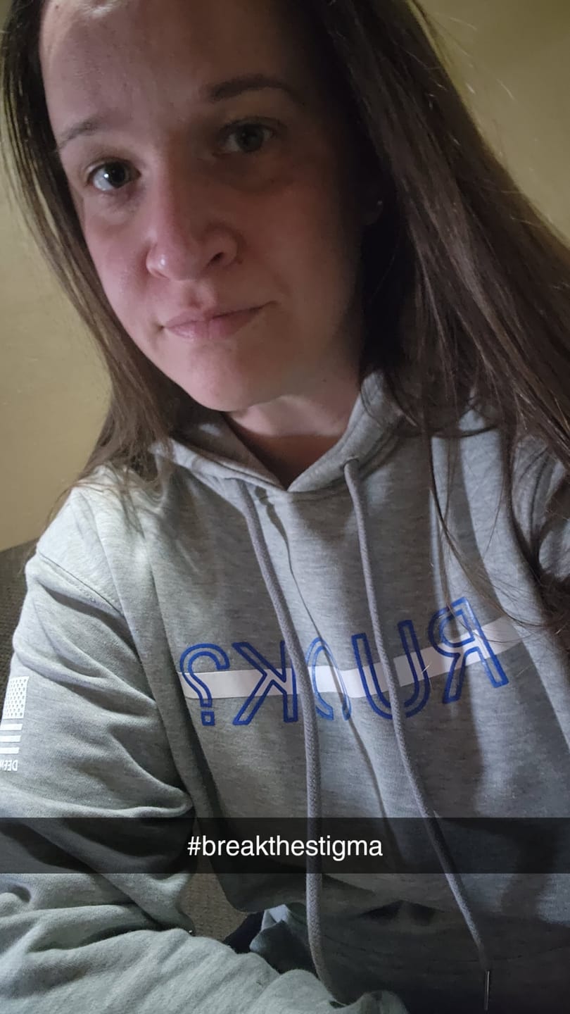 Customer photo review of White Line Stigma Breaking Hoodie- Heather Grey
