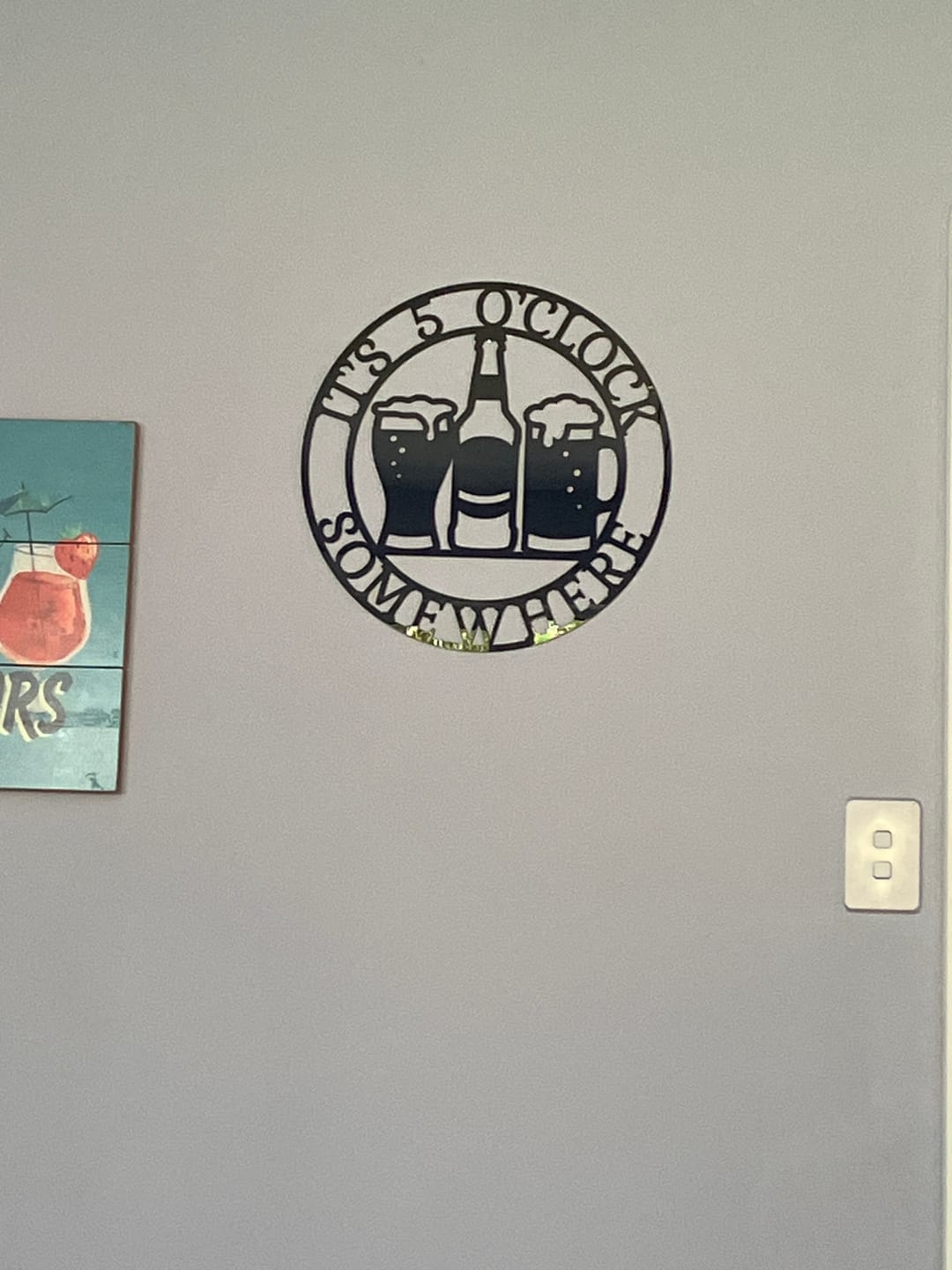 Customer photo review of It's 5 Somewhere Wall Art