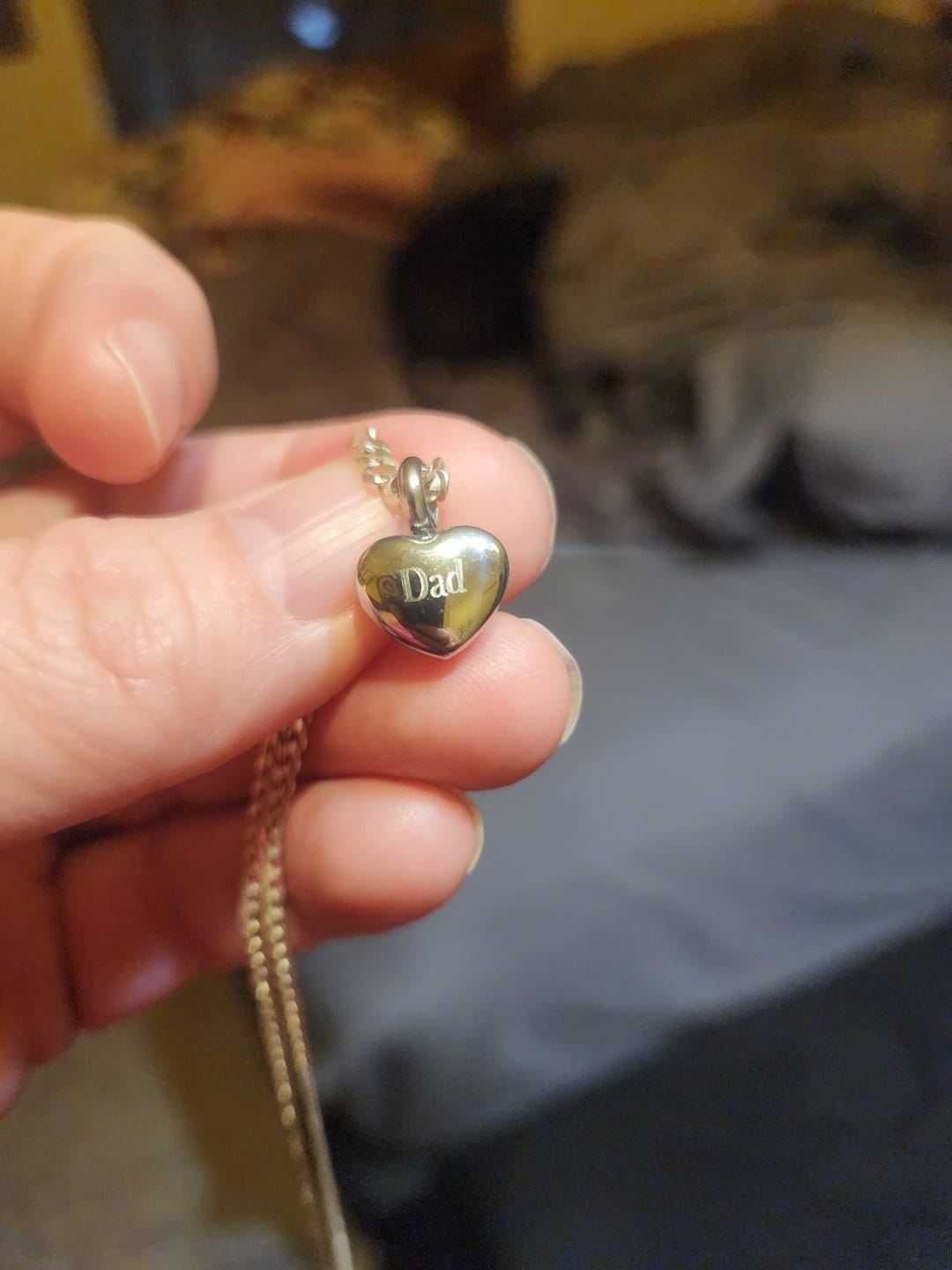Customer photo review of Petite Birthstone Cremation Necklace